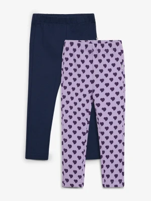 Legginsy ocieplane marki Lurchi z miękkiej bawełny organicznej (2 pary) BonPrix niebieski
