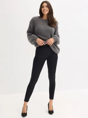 Legginsy ocieplane z miękką spodnią stroną i deseniem w pepitkę bonprix