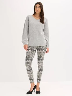 Legginsy ocieplane z poliestru z recyklingu bonprix