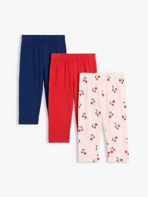 Legginsy rybaczki z elastycznej mieszanki bawełny (3 szt.) bonprix