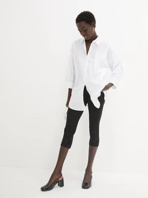 Legginsy capri z mieszanki bawełny bonprix