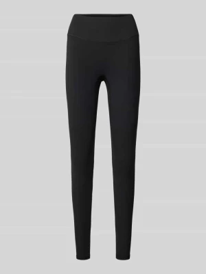 legginsy Slim krój slim fit z nadruk z logo Fabletics Czarny
