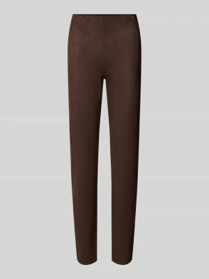 Legginsy Slim w materiał skóropodobny model 'MAYA' Guess Ciemnobrązowy