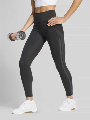legginsy sportowe o kroju slim fit z nadruk z logo model 'OPT 3S 7 / 8 L' Adidas Czarny