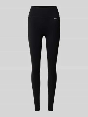 legginsy sportowe o kroju slim fit z nadrukiem z logo Under Armour Czarny