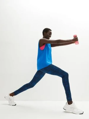 Legginsy sportowe wzorzyste z kieszonką na telefon, szybko schnące bonprix