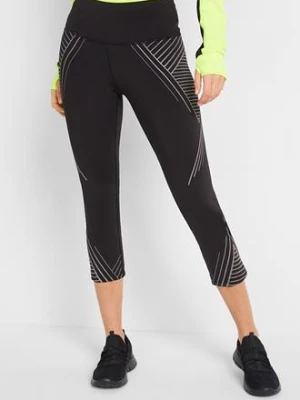 Legginsy sportowe z kieszonką, długość 3 / 4 BonPrix czarny