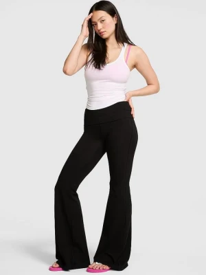 Legginsy super dzwony z zakładanym pasem All-Day Cotton Victoria's Secret Czarny