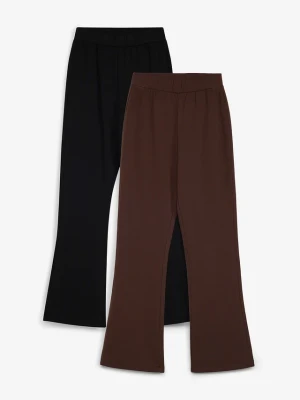 Legginsy temiczne o kroju bootcut (2 szt.) BonPrix czarny