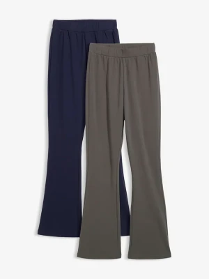Legginsy temiczne o kroju bootcut (2 szt.) BonPrix niebieski