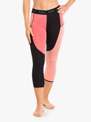 Legginsy termiczne damskie Majesty Surface Pants - black/coral