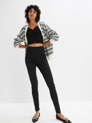 Legginsy termiczne high waist, z szerokim, wygodnym paskiem bonprix