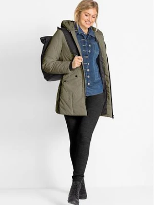 Legginsy termiczne z paskiem w prążek bonprix