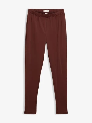Legginsy termiczne z wygodnym paskiem BonPrix brązowy