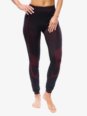 Legginsy termoaktywne damskie Brubeck Cooler - black/red