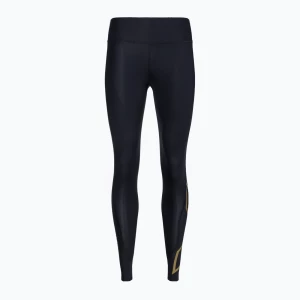 Legginsy treningowe damskie 2XU Force Mid-Rise Compression black/gold