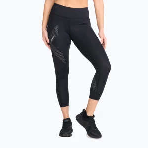 Legginsy treningowe damskie 2XU Motion Mid-Rise Compression 7/8 black/dotted reflective logo