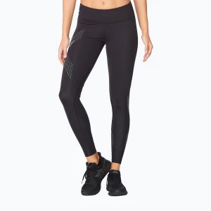 Legginsy treningowe damskie 2XU Motion Mid-Rise Compression black/dotted reflective logo