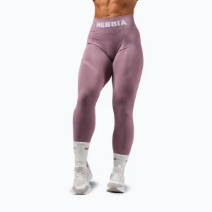 Legginsy treningowe damskie NEBBIA Flow Seamless Hight Waist Push Up pink