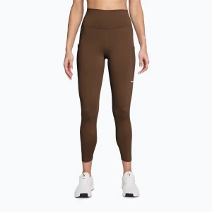 Legginsy treningowe damskie Nike One High-Waisted 7 / 8 cacao wow / white Brązowy