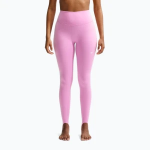 Legginsy treningowe damskie Nike One pink rise / white