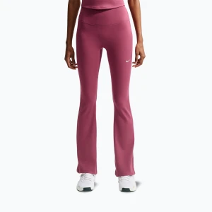 Legginsy treningowe damskie Nike One pink smoke / white