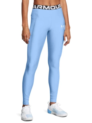 Legginsy treningowe damskie Under Armour Heatgear Rib Legging - niebieskie