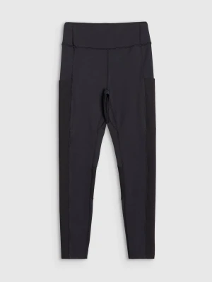 4F Legginsy treningowe z wysokim stanem damskie - czarne L