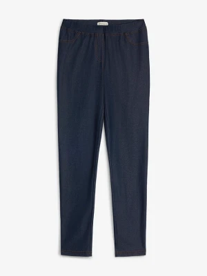 Legginsy w optyce jeansów BonPrix niebieski