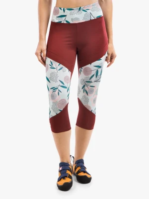 Legginsy wspinaczkowe damskie Ocun Rhea 3/4 Leggings - wine merlot