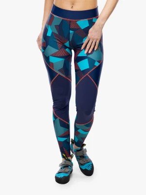 Legginsy wspinaczkowe La Sportiva Dimension Tights - deep sea/cherry tomato