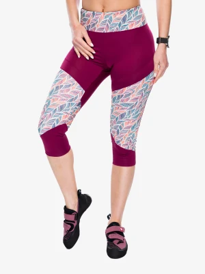 Legginsy wspinaczkowe Ocun Rhea 3/4 Leggings - wine rhododendron