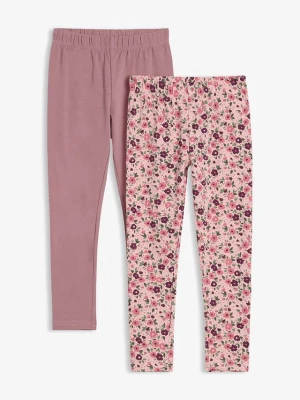 Legginsy z elastycznej mieszanki bawełny (2 szt.) BonPrix fioletowy