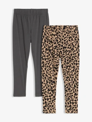 Legginsy z elastycznej mieszanki bawełny (2 szt.) BonPrix szary
