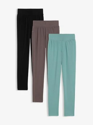Legginsy z elastycznej mieszanki bawełny organicznej (3 pary) bonprix