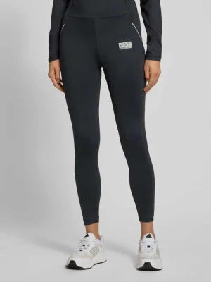 Legginsy z logo i elastycznym pasem EA7 Emporio Armani