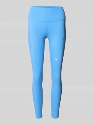 Legginsy z logo i elastycznym pasem Nike Niebieski