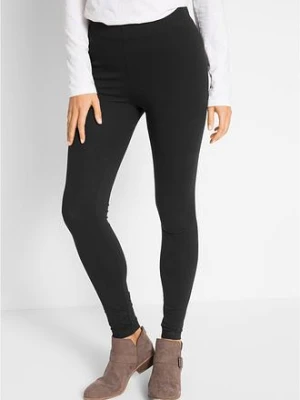 Legginsy z mieszanki bawełny BonPrix czarny