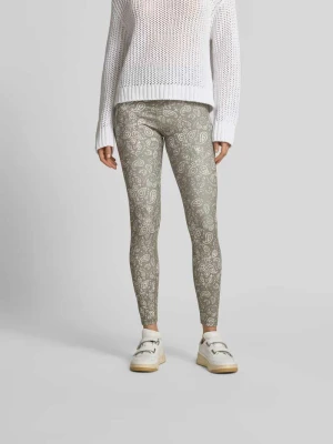 Legginsy z nadrukiem paisley na całej powierzchni Juvia Oliwkowy