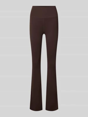 Legginsy z nadrukiem z logo model 'Sense' AIMN Ciemnobrązowy