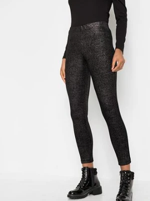 Zdjęcie produktu Legginsy z połyskiem z aksamitu BonPrix czarny