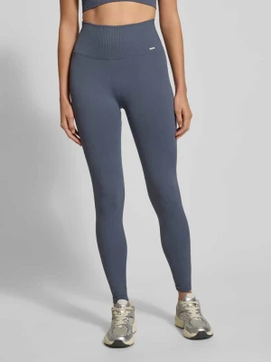 Legginsy z prążkowaniem i detalem z logo AIMN