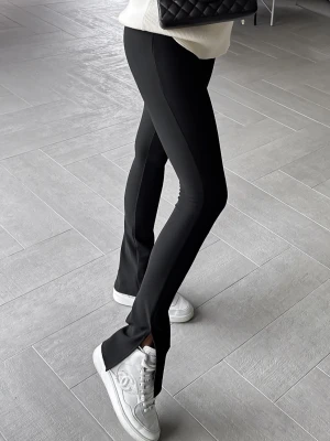 Legginsy z Rozcięciem Czarne Stil ClothStore