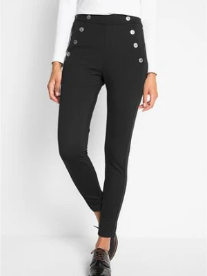 Legginsy z wygodnego materiału punto di roma BonPrix czarny