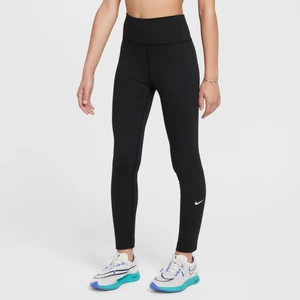 Legginsy z wysokim stanem dla dużych dzieci (dziewcząt) Dri-FIT Nike One - Czerń