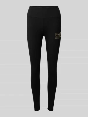 Legginsy z wysokim stanem i detalem z logo EA7 Emporio Armani