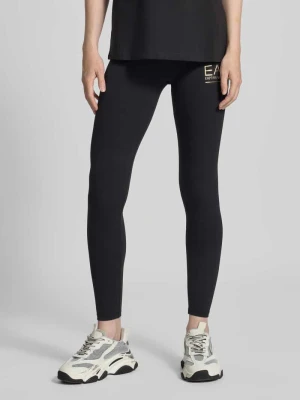 Legginsy z wysokim stanem i detalem z logo EA7 Emporio Armani