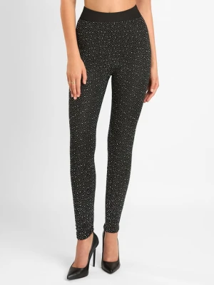 Legginsy z wysokim stanem zdobione kryształkami - Brillant POUPEE