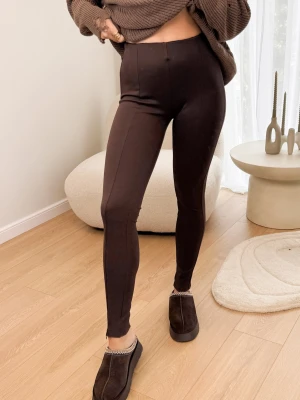 Legginsy z Zamkiem Brązowe Gusto ClothStore