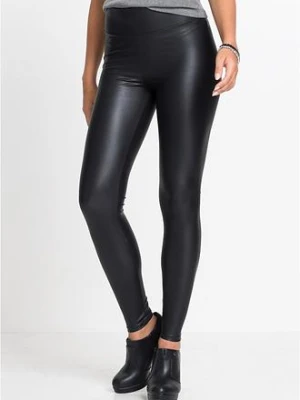 Legginsy ze sztucznej skóry BonPrix czarny